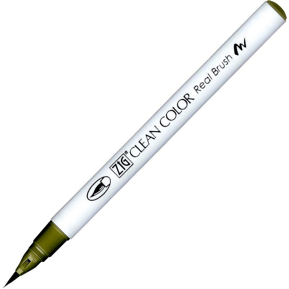 Caneta Pincel Kuretake Zig Clean Color Real Brush Moss Green 402