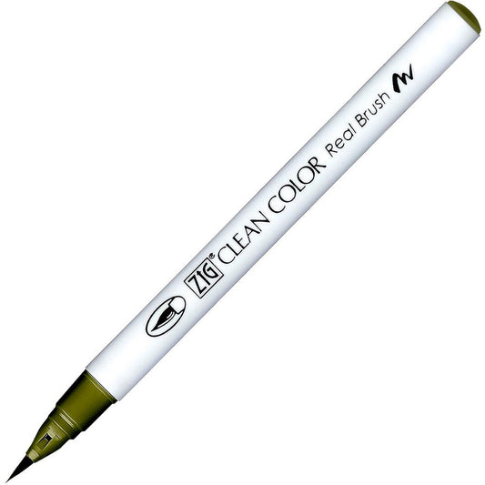 Caneta Pincel Kuretake Zig Clean Color Real Brush Moss Green 402