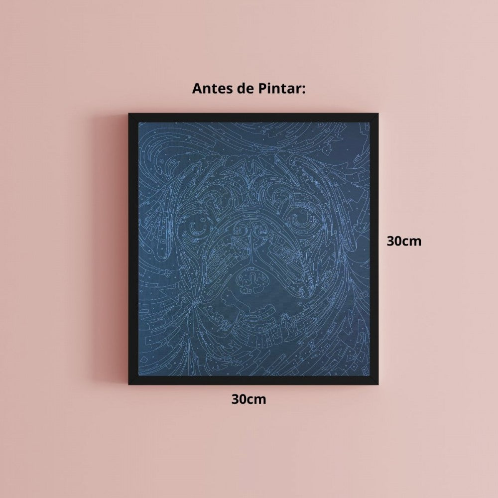 Conjunto Pintura Numerada Arte Terapia 30X30cm Buldogue Francês