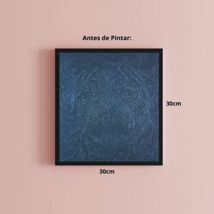 Conjunto Pintura Numerada Arte Terapia 30X30cm Buldogue Francês