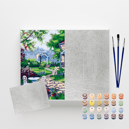 Conjunto Pintura Numerada Arte Terapia 40X50cm Casinha de Pedra