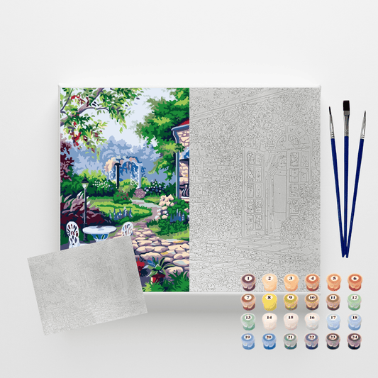 Conjunto Pintura Numerada Arte Terapia 40X50cm Casinha de Pedra