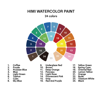 Estojo Aquarela Himi 24 Cores Vibrantes