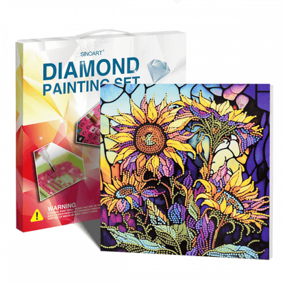 Conjunto Pintura Diamante Sinoart 30X30cm  Girassol Colorido