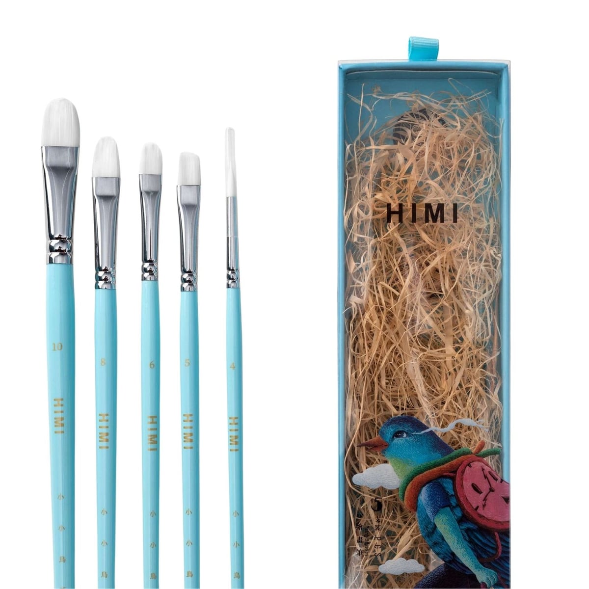 Kit De Pincéis Azul Himi Para Guache 5 Unidades