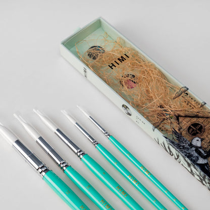 Kit De Pincéis Verde Himi Para Guache 5 Unidades