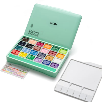 Tinta Guache Profissional Himi 24 Cores Estojo Verde