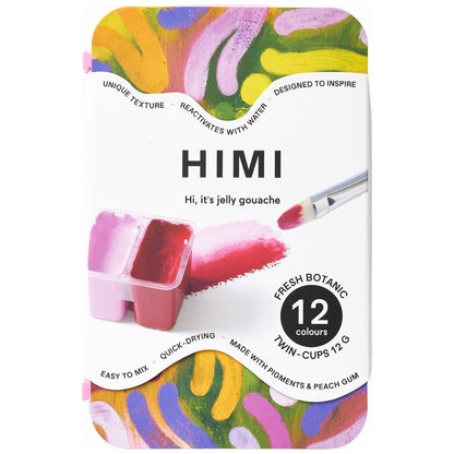 Tinta Guache Profissional Himi 12 Cores Botânicas