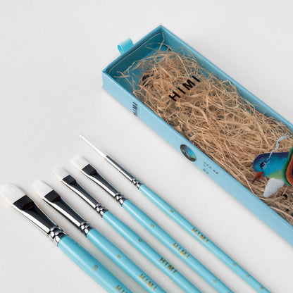 Kit De Pincéis Azul Himi Para Guache 5 Unidades