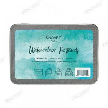 Estojo de Papel Aquarela PostCard Sinoart 24 Folhas 300g/m²