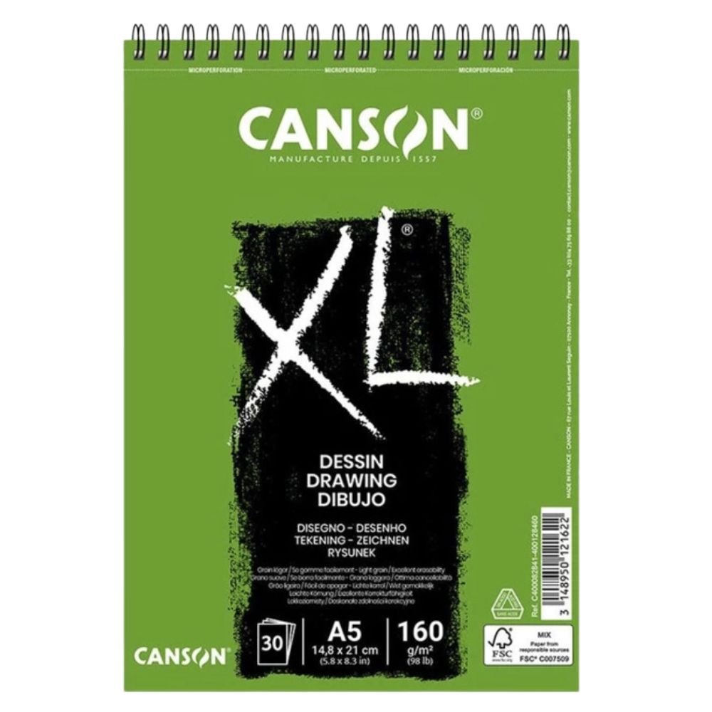 Bloco de Papel Canson XL Dessin 160g/m² A5