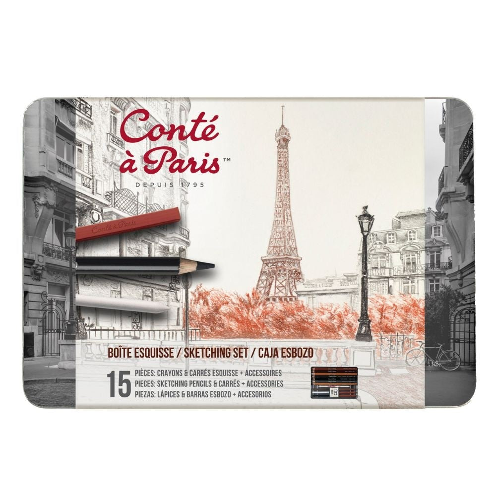 Estojo De Desenho Conté à Paris Sketching 15 Peças