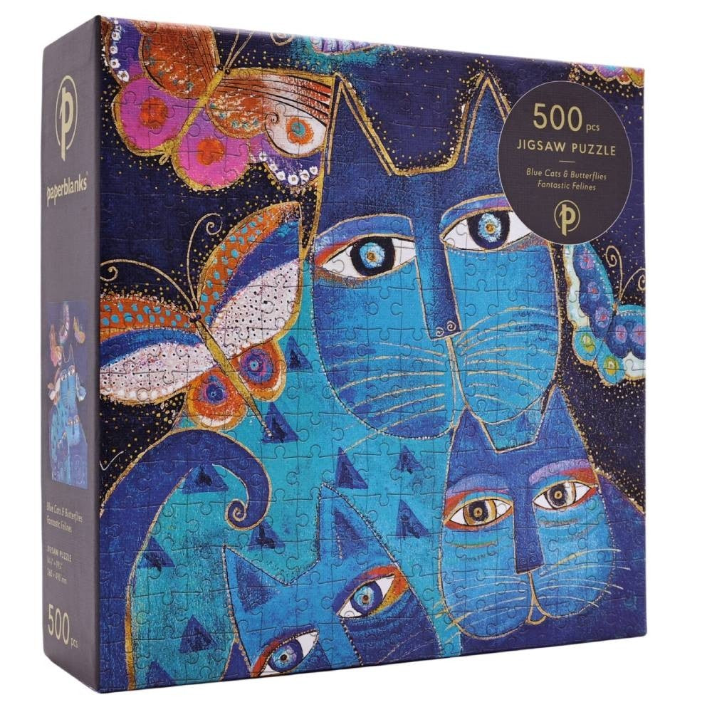 Quebra-Cabeça Paperblanks 500 Peças Blue Cats & Butterflies