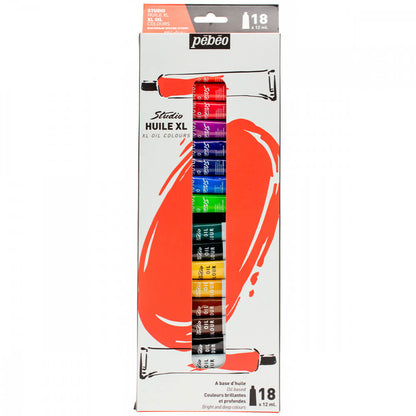 Estojo de Tinta Óleo Para Tela Pebeo 18 Cores 12ml