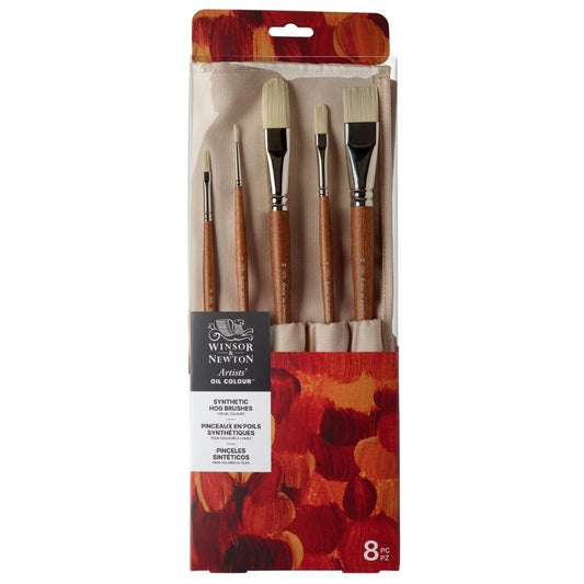 Kit Pincéis Para Óleo Winsor & Newton Profissional Sintéticos C/8 E Porta Pincel