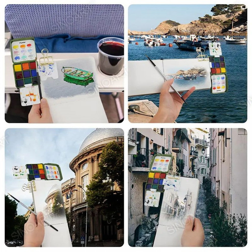 Estojo Aquarela Pocket Portátil Sinoart 09 Cores