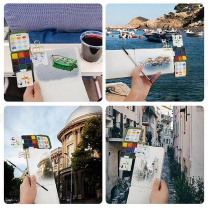 Estojo Aquarela Pocket Portátil Sinoart 09 Cores