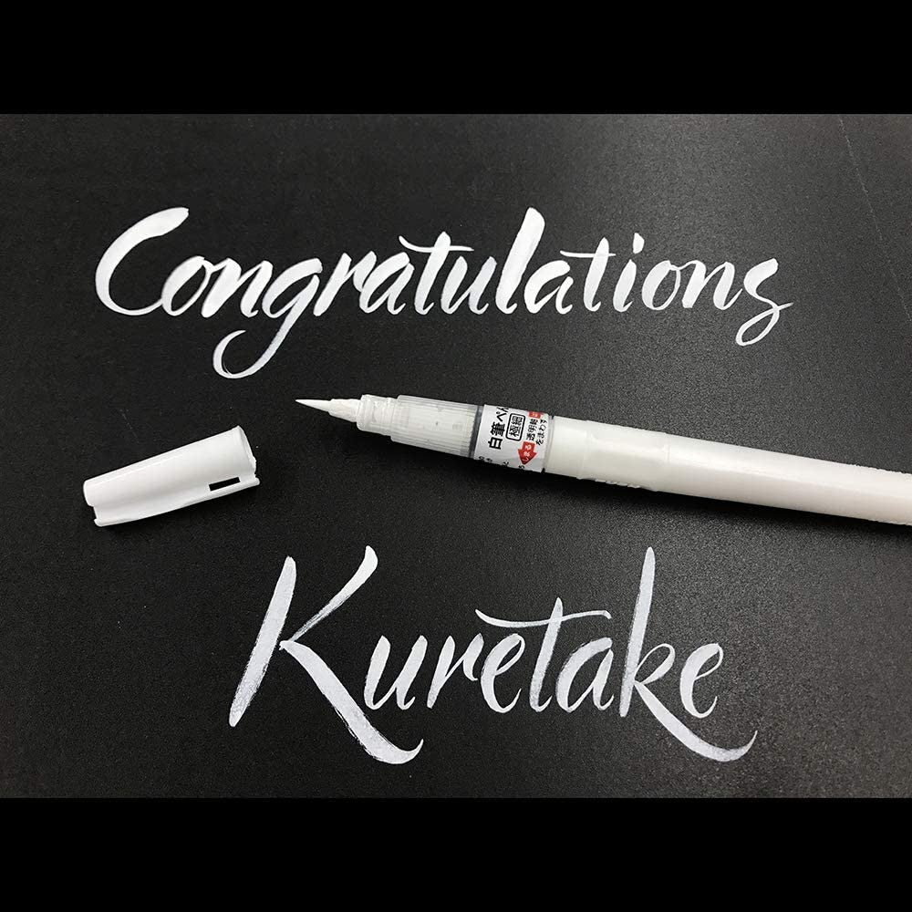 Caneta Pincel Kuretake White