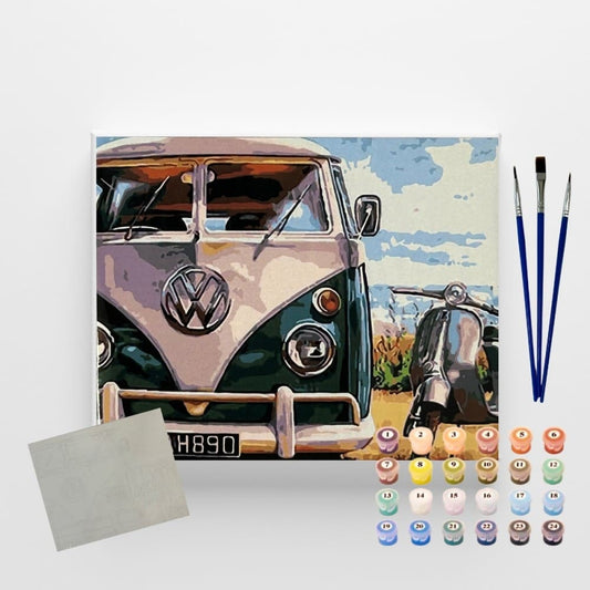 conjunto pintura numerada arte terapia 40x50cm kombi