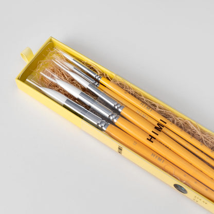 Kit De Pincéis Amarelo Himi Para Guache 5 Unidades