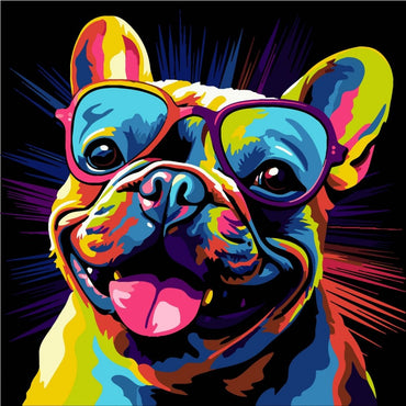 Conjunto Pintura Numerada Arte Terapia 30X30cm Buldogue Style