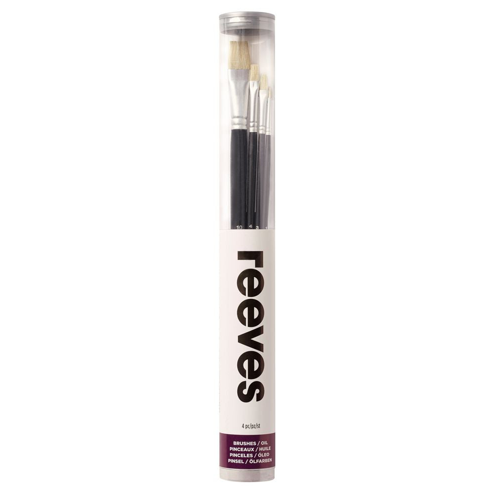 Kit de Pincéis Para Pintura Óleo Reeves 4 Unidades Cabo Longo