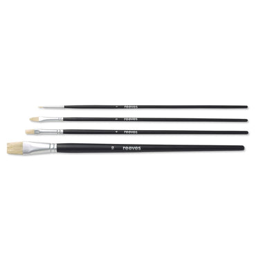 Kit de Pincéis Para Pintura Óleo Reeves 4 Unidades Cabo Longo