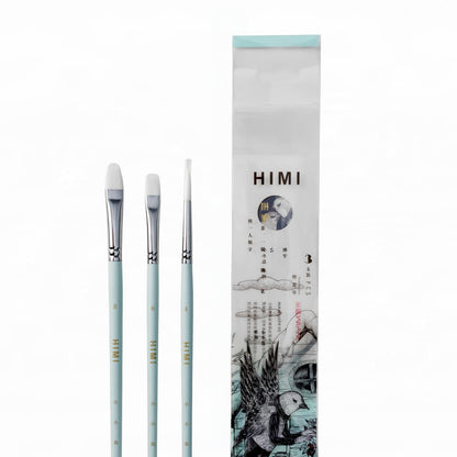 Kit De Pincéis Verde Himi Para Guache 3 Unidades