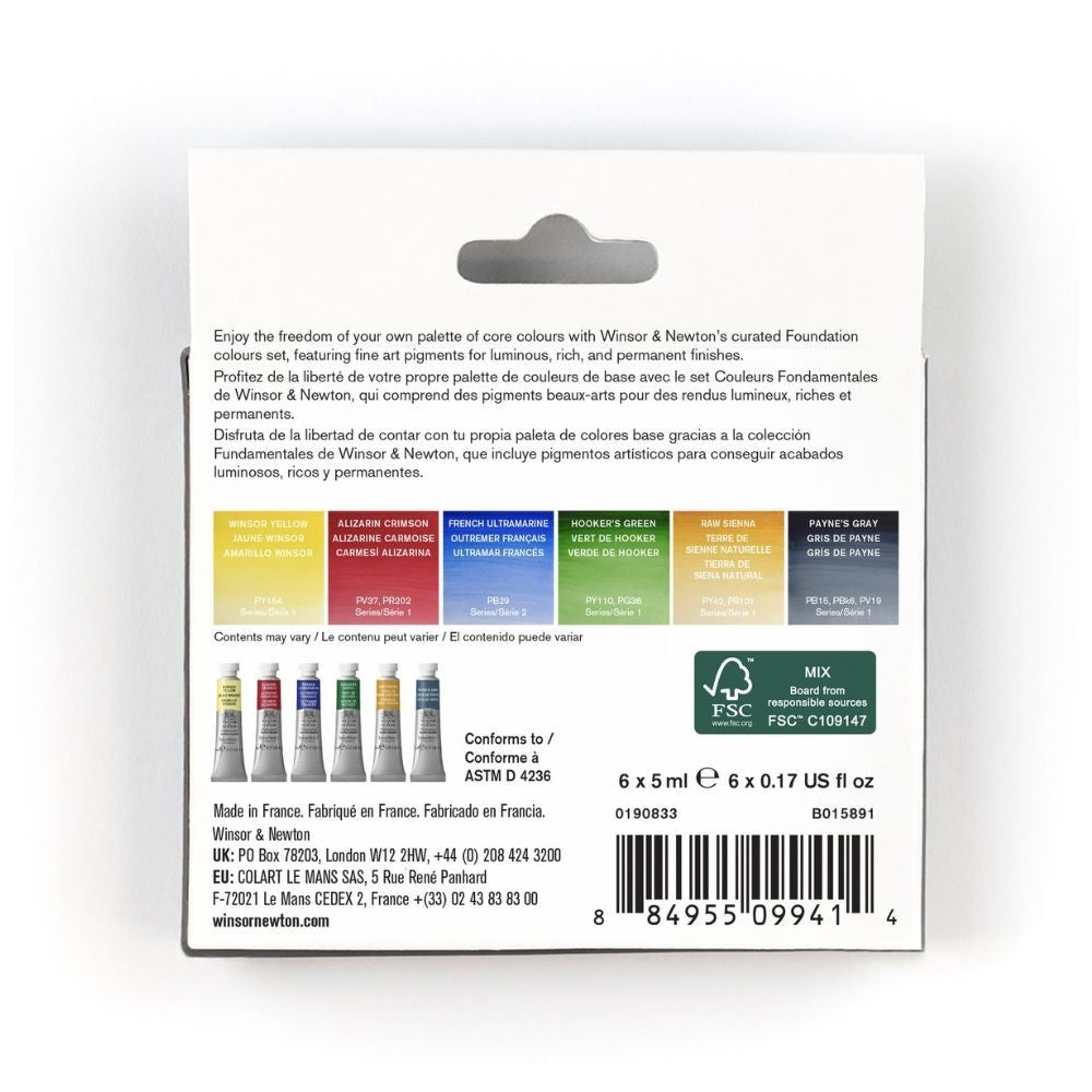 Aquarela Winsor & Newton Profissional C/6 Tubos Edição Foundation Collection