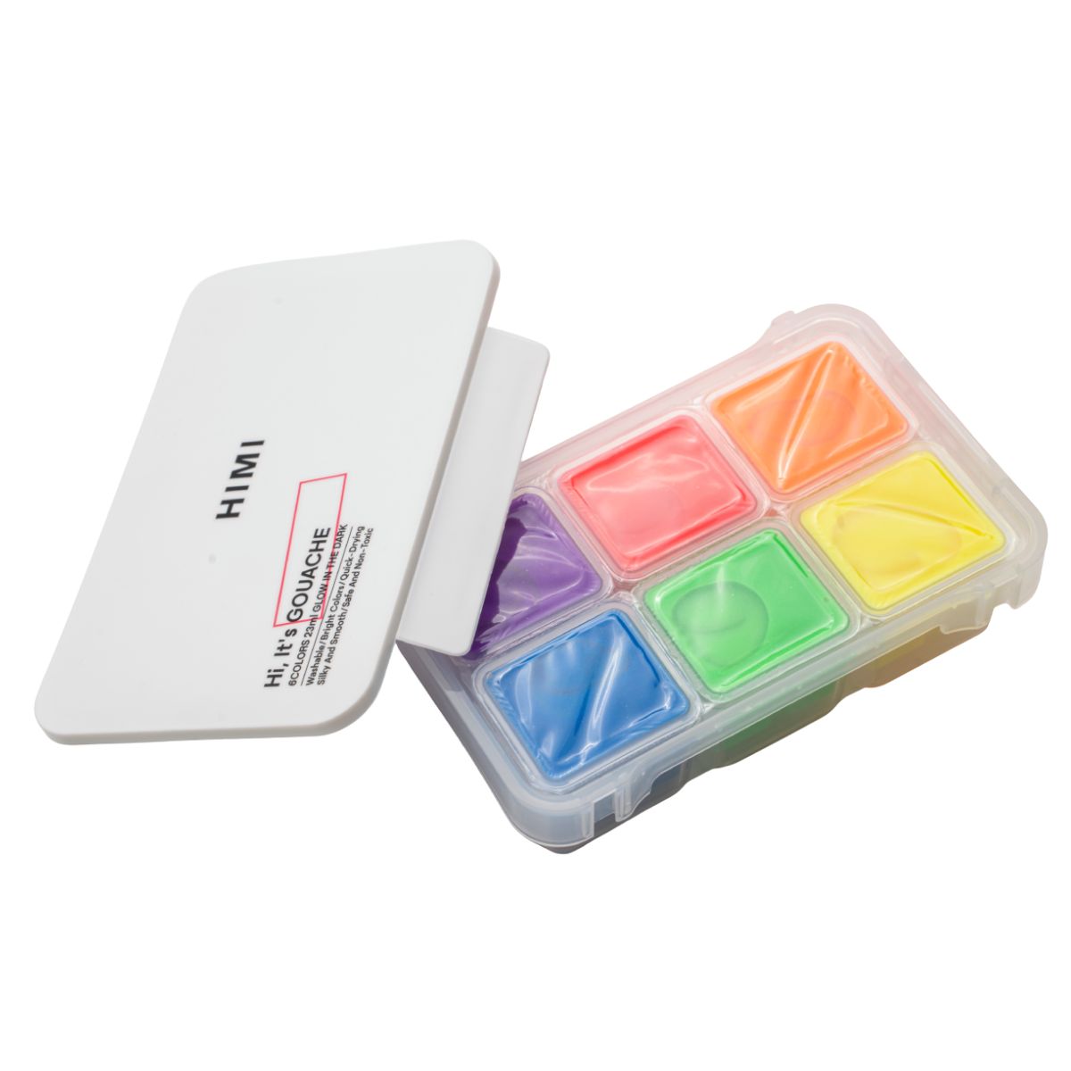Estojo de Tinta Guache Profissional Himi C/ 6 Cores Fluorescentes