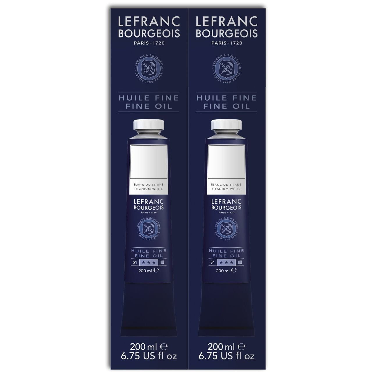 Tinta Óleo Fine 200ml Lefranc & Bourgeois Titanium White Row 2 Unidades