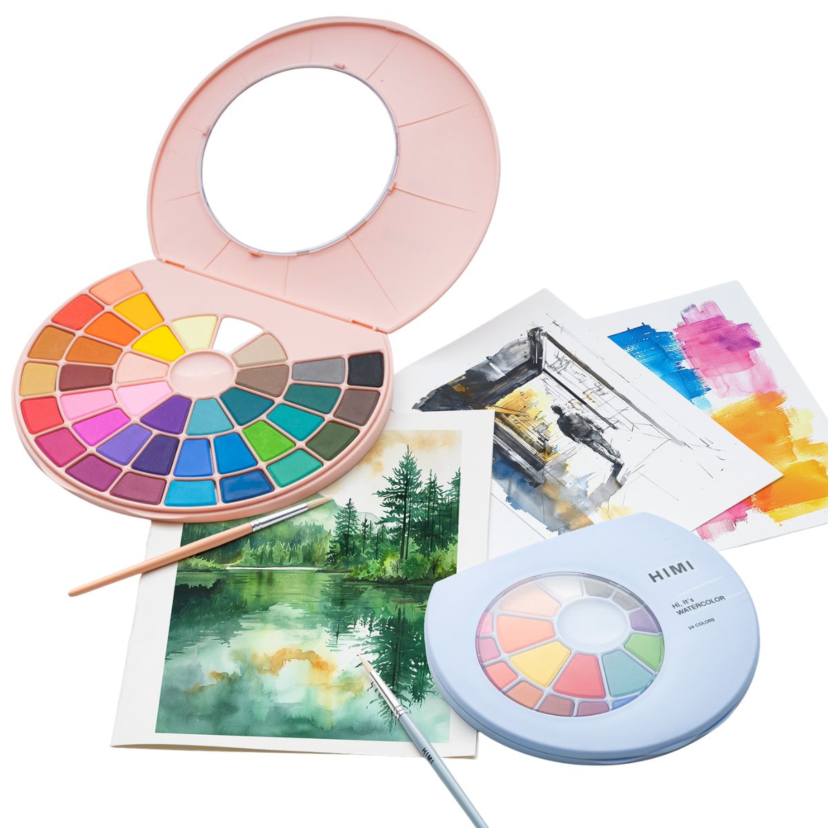 Estojo Aquarela Himi 38 Cores Pastéis