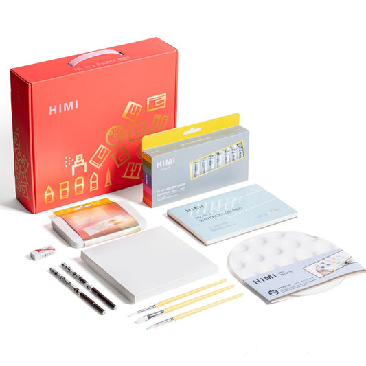 Conjunto Aquarela Himi 24 Cores 12ml + 19 Acessórios