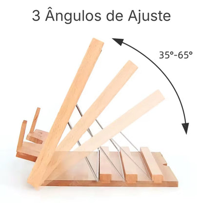 Cavalete de Mesa em Madeira com Ajuste de Inclinação – Suporte para Pintura e Leitura