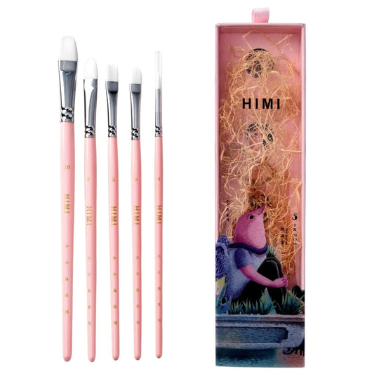 Kit De Pincéis Rosa Himi Para Guache 5 Unidades