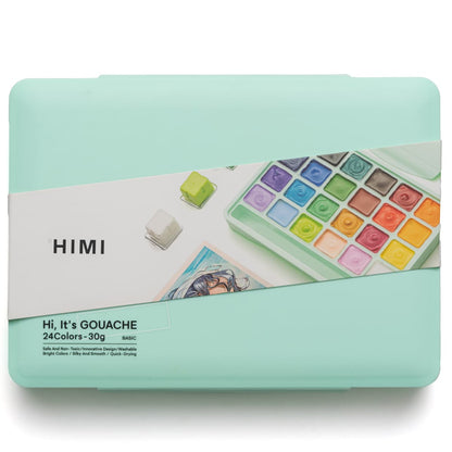 Tinta Guache Profissional Himi 24 Cores Estojo Verde