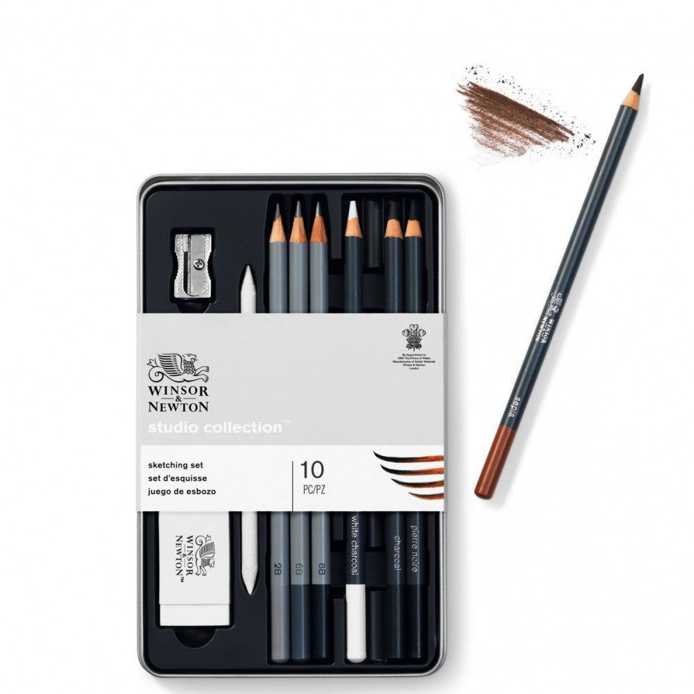 Estojo Sketching Winsor & Newton Com 10 Peças