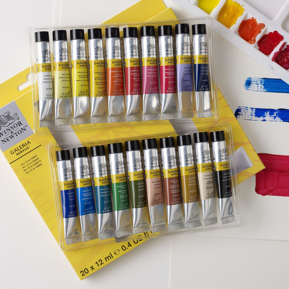 Estojo Tinta Acrílica Galeria Winsor & Newton 12ml 20 Cores