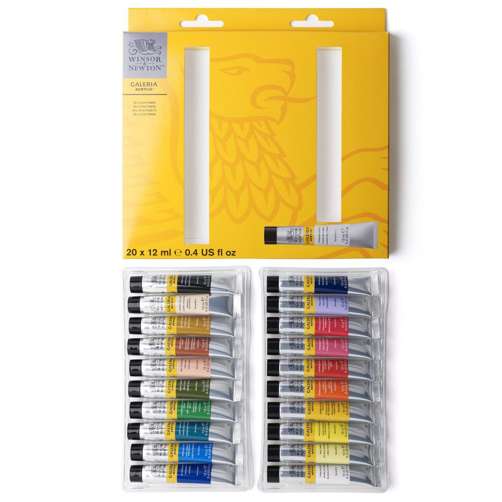 Estojo Tinta Acrílica Galeria Winsor & Newton 12ml 20 Cores