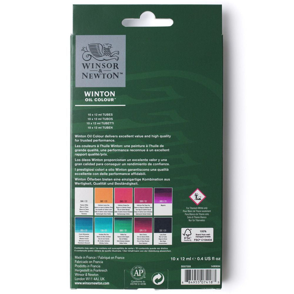 Estojo Tinta Óleo Winton 12ml 10 Tubos