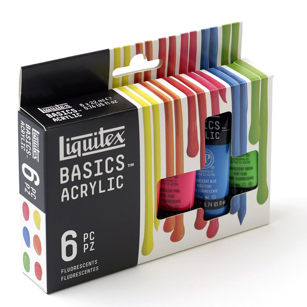 Tinta Acrílica Liquitex Basics 22ml 6 Cores Fluorescentes