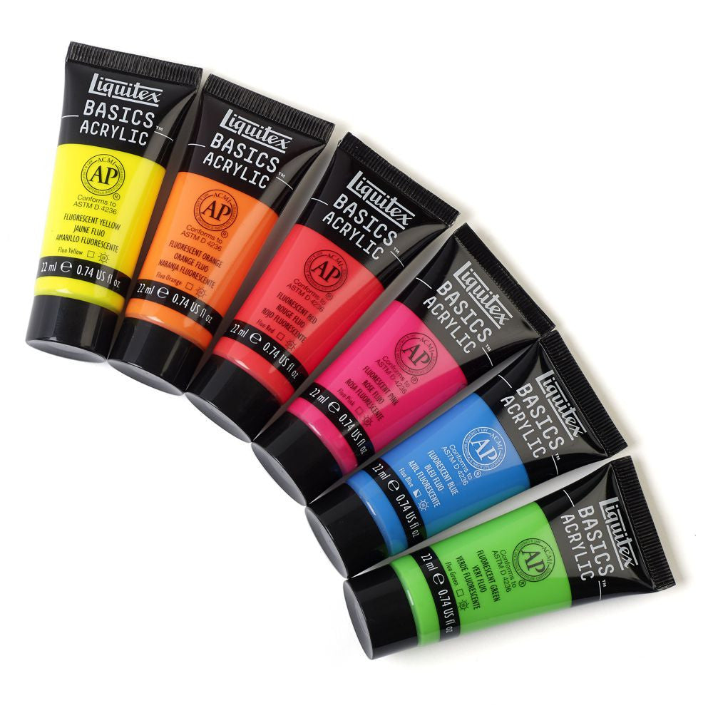Tinta Acrílica Liquitex Basics 22ml 6 Cores Fluorescentes