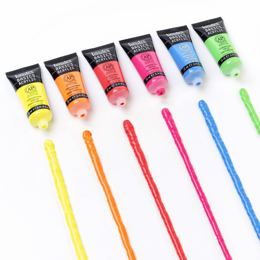 Tinta Acrílica Liquitex Basics 22ml 6 Cores Fluorescentes