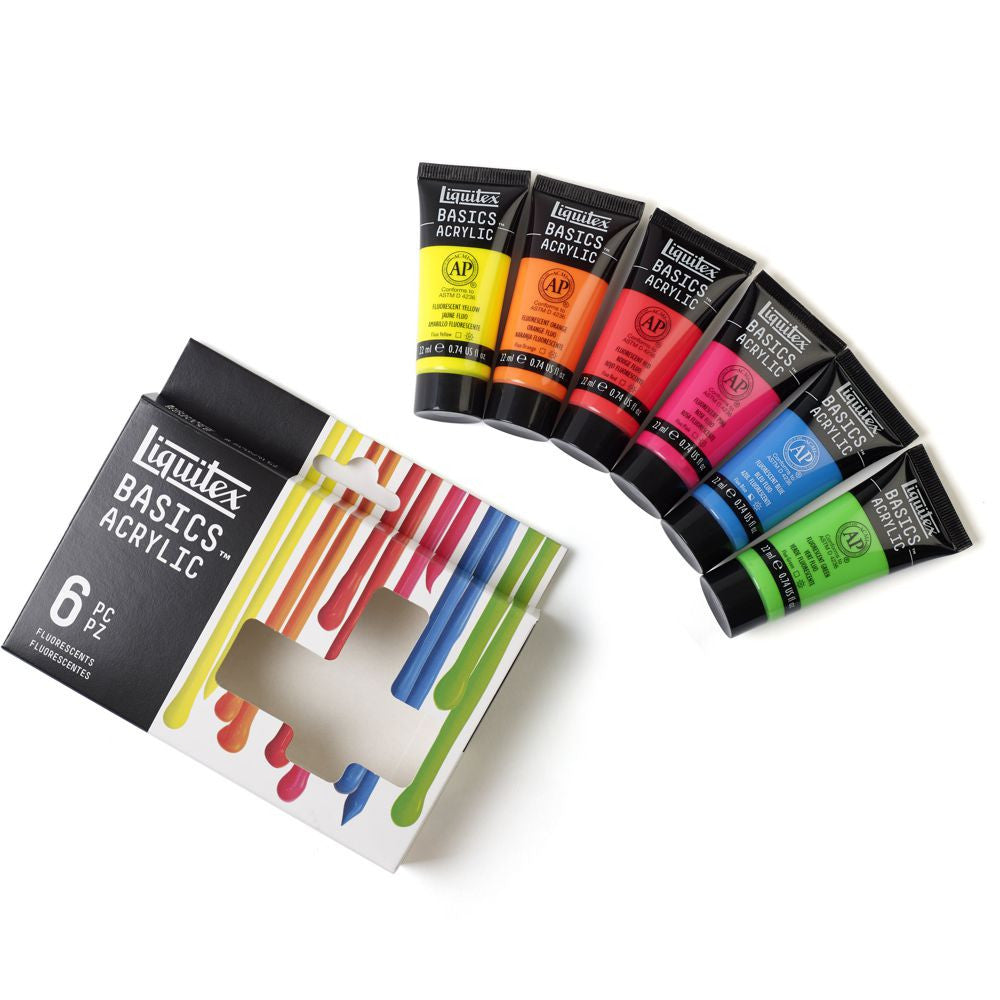 Tinta Acrílica Liquitex Basics 22ml 6 Cores Fluorescentes