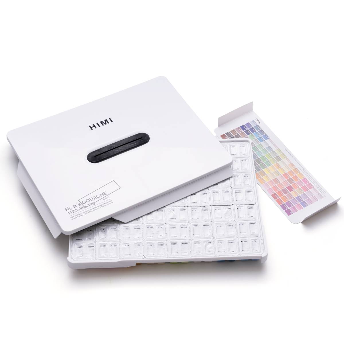 Estojo Branco C/ Tinta Guache Profissional Himi 112 Cores