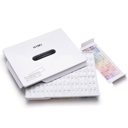 Estojo Branco C/ Tinta Guache Profissional Himi 112 Cores