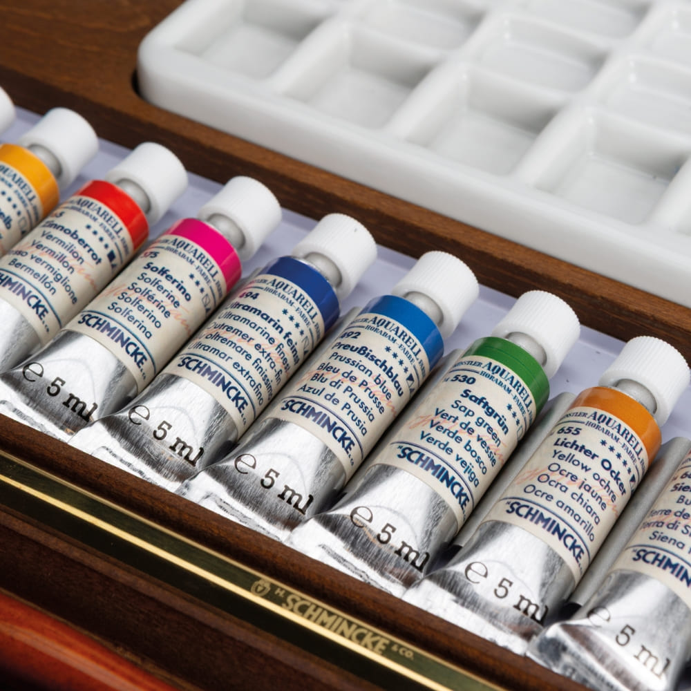 Tinta Aquarela Schmincke Horadam Bisnaga 12 Cores Retrô