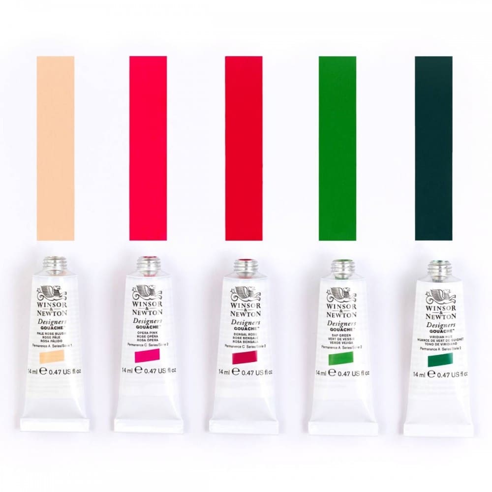 Guache Winsor & Newton Profissional C/5 Cores Edição Botanical Collection
