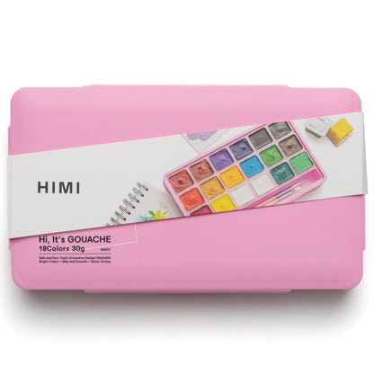 Tinta Guache Profissional Himi 18 Cores + 3 Pincéis