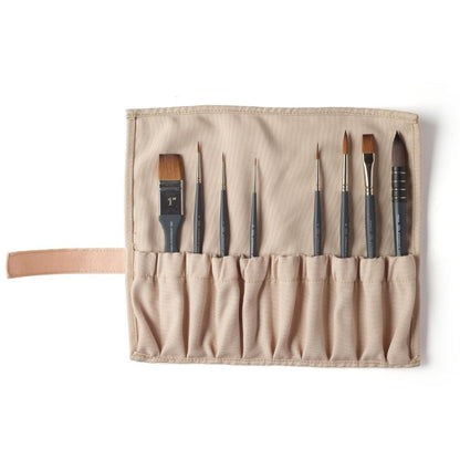 Kit Pincéis Winsor & Newton Profissional Sintéticos C/8 E Porta Pincel